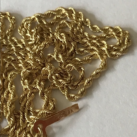 Solid 18K Gold 31” Rope Chain 7.84 Grams Nice - Picture 5 of 11